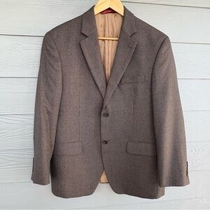 Macy's Elegant Brown & Navy Houndstooth Men's Blazer 38S